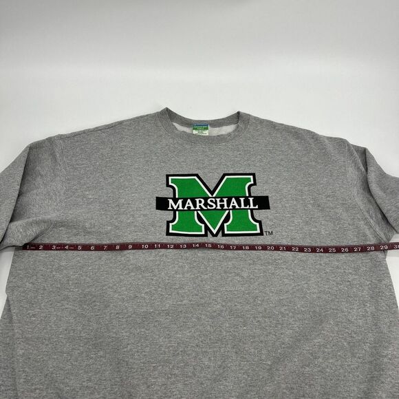 Marshall Thundering Herd Sweatshirt Mens XXXL 3XL Gray Champion Fleece Crew Neck - Picture 11 of 12